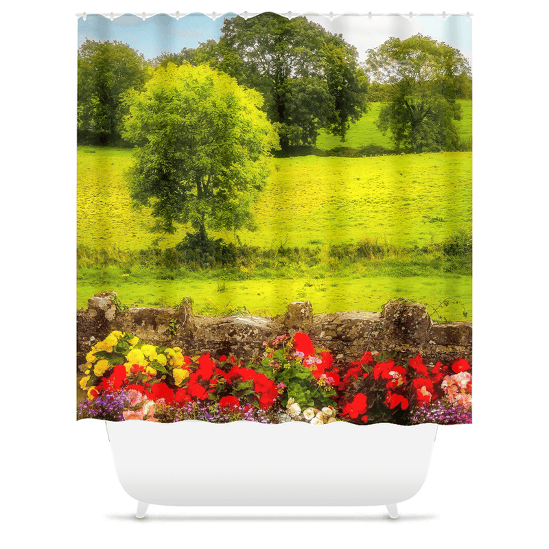 Shower Curtain - Green Meadows of Kildysart, County Clare - James A. Truett - Moods of Ireland - Irish Art