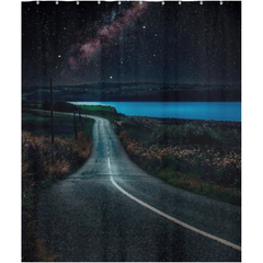 Shower Curtain - Night sky over Shannon Estuary, County Clare - Moods of Ireland