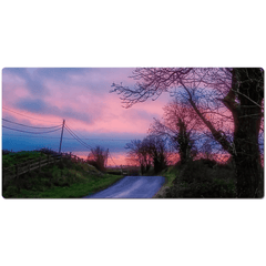 Desk Mat - Soothing Pink Sunrise over County Clare Country Road - James A. Truett - Moods of Ireland - Irish Art