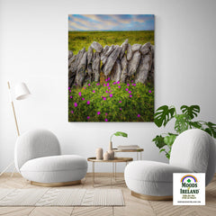 Canvas Wrap - Bloody Cranes-bill Wildflowers in the Burren - James A. Truett - Moods of Ireland - Irish Art