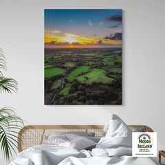 Canvas Wrap - Sunset over Patchwork Green of County Clare - James A. Truett - Moods of Ireland - Irish Art