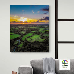 Canvas Wrap - Sunset over Patchwork Green of County Clare - James A. Truett - Moods of Ireland - Irish Art
