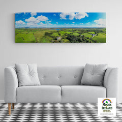 Panorama Canvas - Dysert O'Dea Castle and Ballycullinan Lough, County Clare - James A. Truett - Moods of Ireland - Irish Art