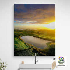 Canvas Wrap - Autumn Sunrise over Ballylean Lake, Kildysart, County Clare - James A. Truett - Moods of Ireland - Irish Art