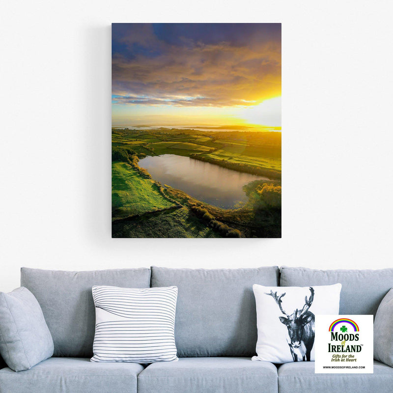 Canvas Wrap - Autumn Sunrise over Ballylean Lake, Kildysart, County Clare - James A. Truett - Moods of Ireland - Irish Art