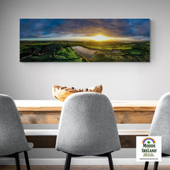 Panorama Canvas - Sunrise over Kildysart and Ballylean Lake, County Clare - James A. Truett - Moods of Ireland - Irish Art