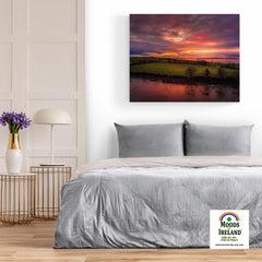 Canvas Wrap - Molten Sunrise over Inishcorker Island, County Clare - James A. Truett - Moods of Ireland - Irish Art