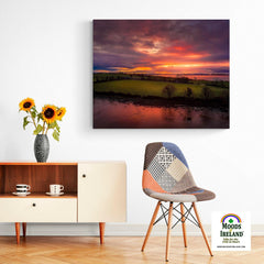 Canvas Wrap - Molten Sunrise over Inishcorker Island, County Clare - James A. Truett - Moods of Ireland - Irish Art