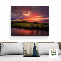 Canvas Wrap - Molten Sunrise over Inishcorker Island, County Clare - James A. Truett - Moods of Ireland - Irish Art