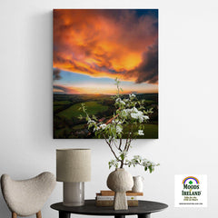 Canvas Wrap - Winter Sunset over Meadows of County Clare - James A. Truett - Moods of Ireland - Irish Art