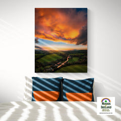 Canvas Wrap - Winter Sunset over Meadows of County Clare - James A. Truett - Moods of Ireland - Irish Art