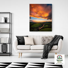 Canvas Wrap - Winter Sunset over Meadows of County Clare - James A. Truett - Moods of Ireland - Irish Art