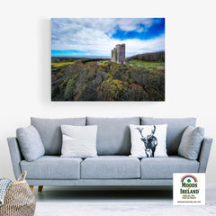 Canvas Wrap - Ballinalacken Castle Vista of Atlantic Ocean, County Clare - James A. Truett - Moods of Ireland - Irish Art