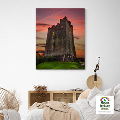 Canvas Wrap - Sunset over Dysert O'Dea Castle, County Clare - James A. Truett - Moods of Ireland - Irish Art