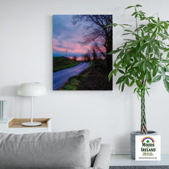 Canvas Wrap - Soothing Pink Sunrise over County Clare Country Road - James A. Truett - Moods of Ireland - Irish Art