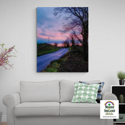 Canvas Wrap - Soothing Pink Sunrise over County Clare Country Road - James A. Truett - Moods of Ireland - Irish Art