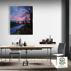 Canvas Wrap - Soothing Pink Sunrise over County Clare Country Road - James A. Truett - Moods of Ireland - Irish Art