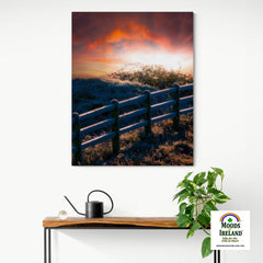 Canvas Wrap - Flourishing Sunrise over Frosty Fence, County Clare - James A. Truett - Moods of Ireland - Irish Art