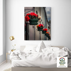 Canvas Wrap - Hanging Baskets of Clarecastle, County Clare - James A. Truett - Moods of Ireland - Irish Art