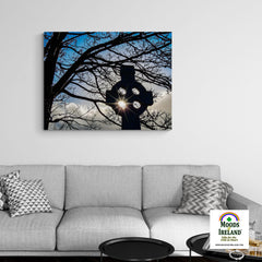 Canvas Wrap - Sun Shining through Celtic Cross Famine Monument, County Clare - James A. Truett - Moods of Ireland - Irish Art