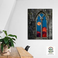 Canvas Wrap - Moonrise over Quin Abbey, County Clare - James A. Truett - Moods of Ireland - Irish Art