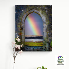 Canvas Wrap - Spring Rainbow over Ireland's Shannon Estuary, County Clare - James A. Truett - Moods of Ireland - Irish Art