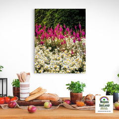 Canvas Wrap - Daisies and Foxglove in the Irish Countryside - James A. Truett - Moods of Ireland - Irish Art