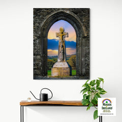 Canvas Wrap - 12th Century St. Tola's Cross, County Clare - James A. Truett - Moods of Ireland - Irish Art