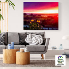 Canvas Wrap - Daffodil Sunrise in Crovraghan, County Clare, Ireland - James A. Truett - Moods of Ireland - Irish Art