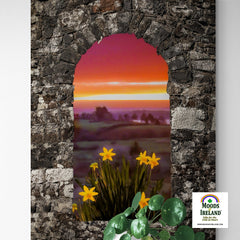 Canvas Wrap - Spring Daffodils and County Clare Sunrise - James A. Truett - Moods of Ireland - Irish Art