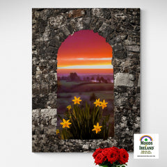 Canvas Wrap - Spring Daffodils and County Clare Sunrise - James A. Truett - Moods of Ireland - Irish Art