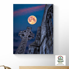 Canvas Wrap - Full Moon over Quin Abbey, County Clare - James A. Truett - Moods of Ireland - Irish Art