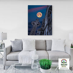 Canvas Wrap - Full Moon over Quin Abbey, County Clare - James A. Truett - Moods of Ireland - Irish Art