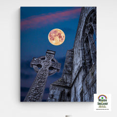 Canvas Wrap - Full Moon over Quin Abbey, County Clare - James A. Truett - Moods of Ireland - Irish Art