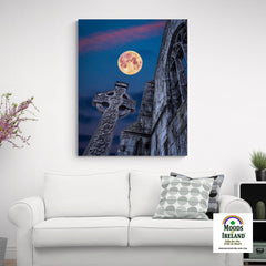 Canvas Wrap - Full Moon over Quin Abbey, County Clare - James A. Truett - Moods of Ireland - Irish Art