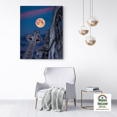 Canvas Wrap - Full Moon over Quin Abbey, County Clare - James A. Truett - Moods of Ireland - Irish Art