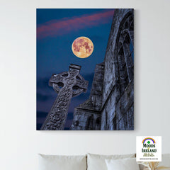 Canvas Wrap - Full Moon over Quin Abbey, County Clare - James A. Truett - Moods of Ireland - Irish Art