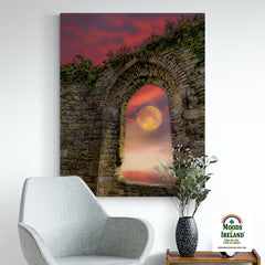 Canvas Wrap - Wolf Moon at Sunrise over County Clare - James A. Truett - Moods of Ireland - Irish Art