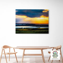 Canvas Wrap - Sun Rays through Dark Clouds over Shannon Estuary, County Clare - James A. Truett - Moods of Ireland - Irish Art