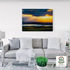 Canvas Wrap - Sun Rays through Dark Clouds over Shannon Estuary, County Clare - James A. Truett - Moods of Ireland - Irish Art