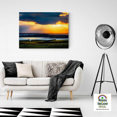 Canvas Wrap - Sun Rays through Dark Clouds over Shannon Estuary, County Clare - James A. Truett - Moods of Ireland - Irish Art