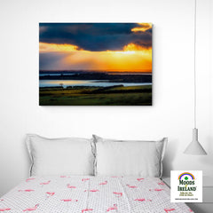 Canvas Wrap - Sun Rays through Dark Clouds over Shannon Estuary, County Clare - James A. Truett - Moods of Ireland - Irish Art