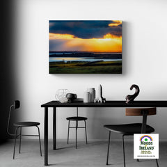 Canvas Wrap - Sun Rays through Dark Clouds over Shannon Estuary, County Clare - James A. Truett - Moods of Ireland - Irish Art