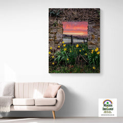 Canvas Wrap - Daffodil Sunrise in the Irish Countryside - James A. Truett - Moods of Ireland - Irish Art