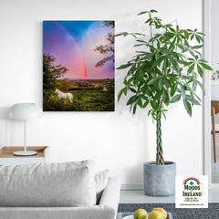 Canvas Wrap - Monochrome Irish Rainbow at Sunset, County Clare, Ireland - James A. Truett - Moods of Ireland - Irish Art