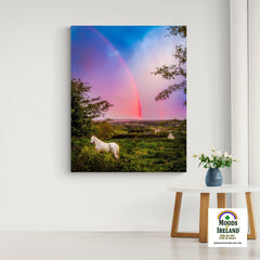 Canvas Wrap - Monochrome Irish Rainbow at Sunset, County Clare, Ireland - James A. Truett - Moods of Ireland - Irish Art