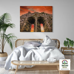 Canvas Wrap - A Fleeting Sunrise Over 800 Years of History, County Clare - James A. Truett - Moods of Ireland - Irish Art