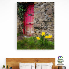 Canvas Wrap - Daffodils Outside Irish Cottage, Kilrush, County Clare - James A. Truett - Moods of Ireland - Irish Art