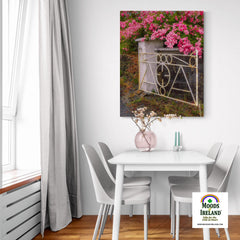 Canvas Wrap - Gate with Pink Roses, Lissycasey, County Clare - James A. Truett - Moods of Ireland - Irish Art