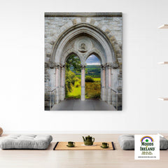 Canvas Wrap - County Clare meadow through Gothic Revival Church Arches - James A. Truett - Moods of Ireland - Irish Art